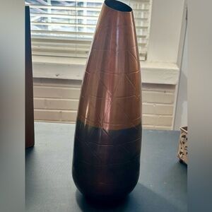 Two tone brown brass vase